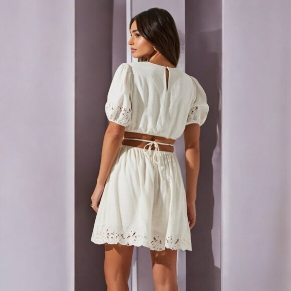 NWT ASTR Haylen Linen Blend Mini Cut Out Dess - Picture 6 of 9